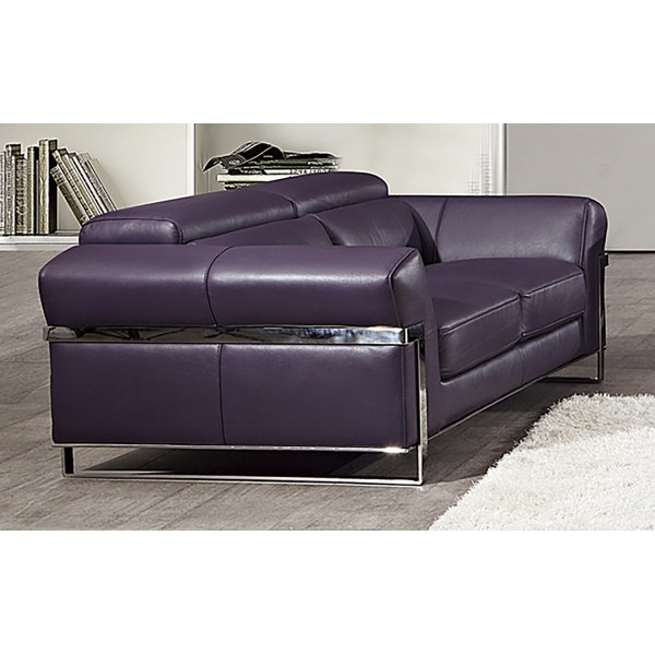 Wrought Studio Barbados 70'' Genuine Leather Pillow Top Arm Sofa Wayfair